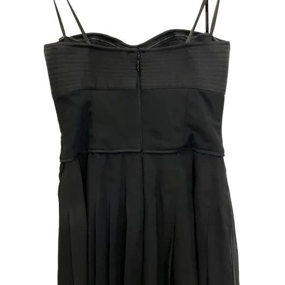 BCBG MaxAzria “April” Black Strapless Corset Silk Chiffon Hi-Low Dress - Picture 8 of 16